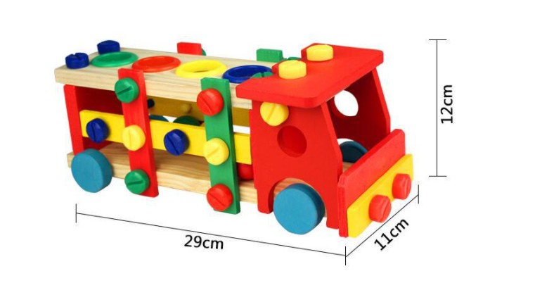 Wooden Assembling Chair Montessori Toys Baby Educational Wooden Toy Preschool Multifunctional Variety Nut Combination Chair Tool