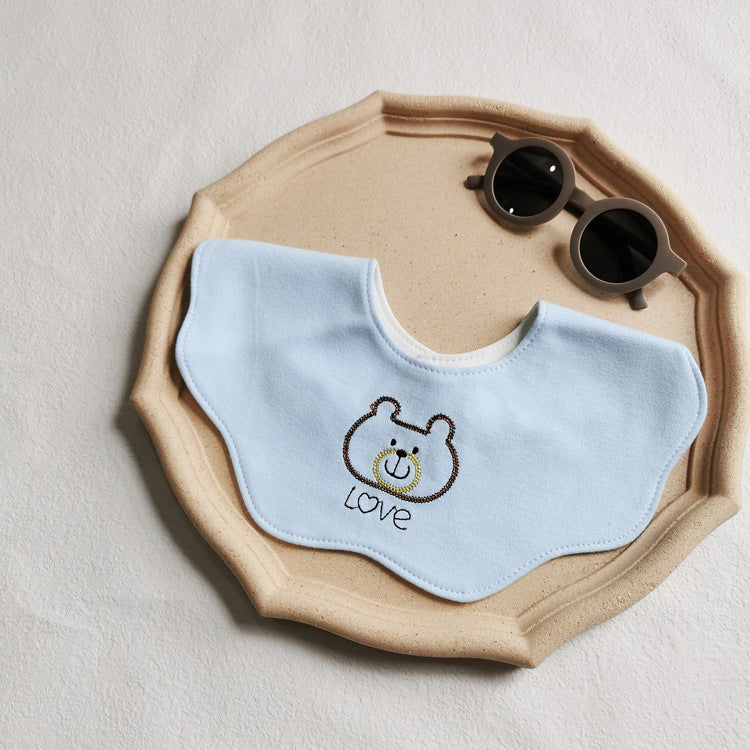 Ins New 360 Rotatable Baby Bib Cotton Baby Saliva Towel Waterproof Bib Baby Supplies