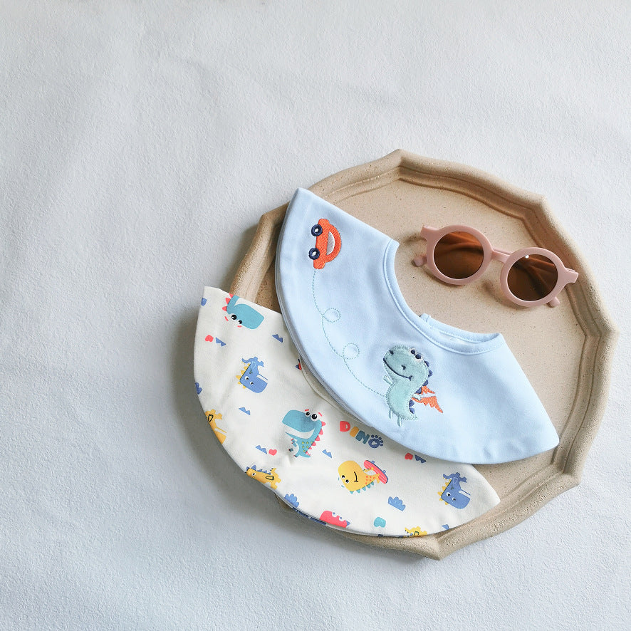 Ins New 360 Rotatable Baby Bib Cotton Baby Saliva Towel Waterproof Bib Baby Supplies