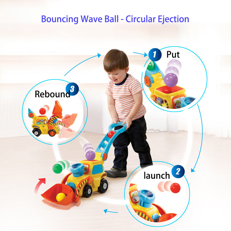 Bob Ball Push Music Drag Toy Baby Dolly Learning Toy Multi-Function Game Forklift