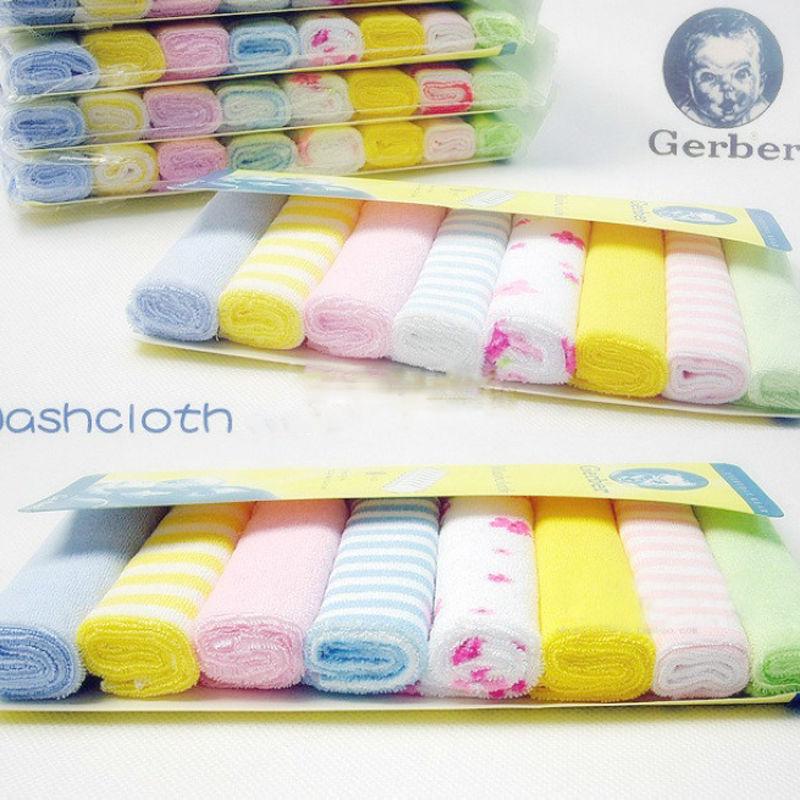 8Pcs Baby Infant Bath Towel Washcloths Bathing Feeding Wipes Cloth Baby Wash Cloth Soft for Newborn Kids Baby Care Nursing Towel