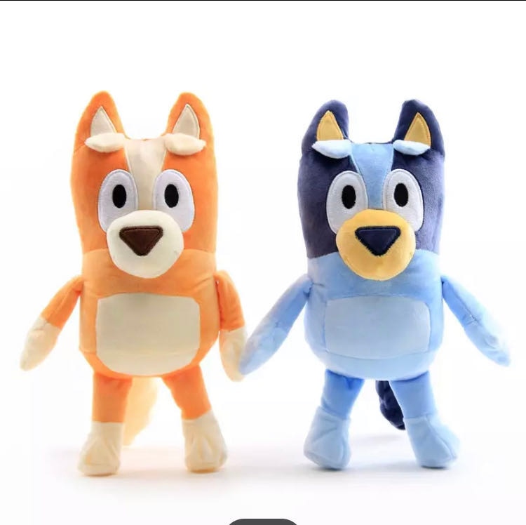 1Pair 28CM Soft The Dog Bingo Family Plush Dolls Cartoon Movie Toy Blue Bingo Stuffed Plush Toy Gifts For Kids