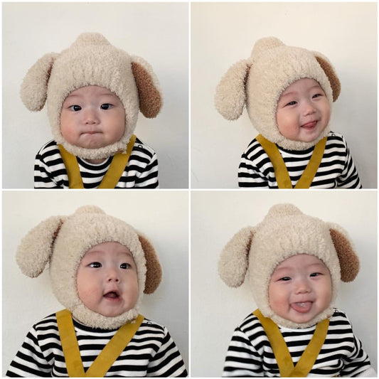 Baby Hat Warm In Autumn And Winter Baby Rabbit Ears Plush Korean Version Ear Cap Baby Hat Cute