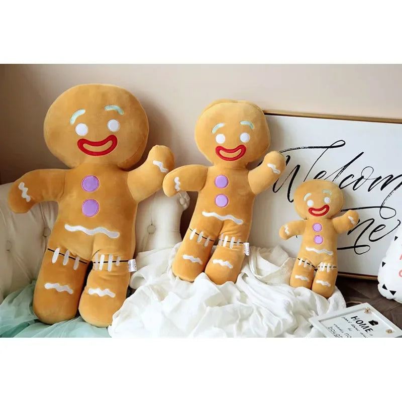 Gingerbread Man Plush Toy Baby Appease Doll Biscuits Man Pillow Car Seat Cushion Reindeer Home Decor Toy Children Christmas Gift