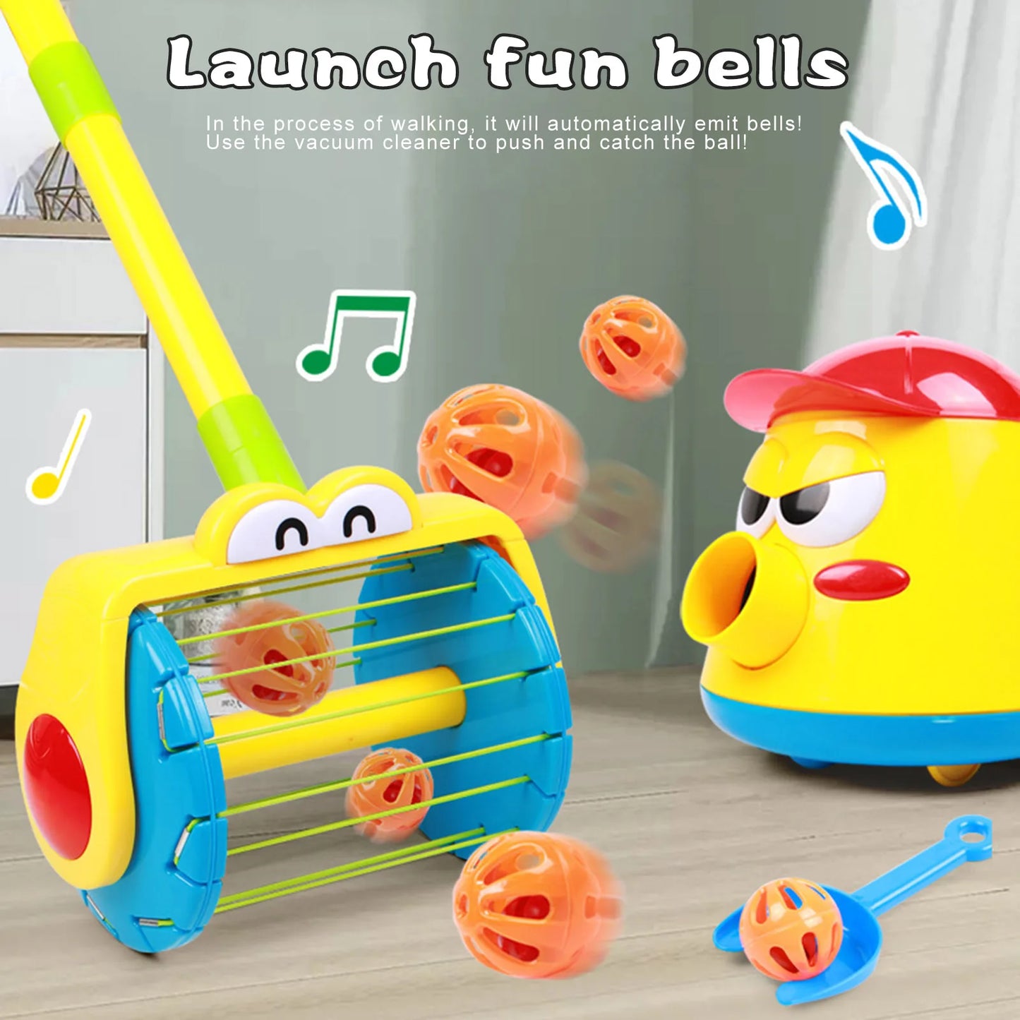 Electric Whirl Ball Launchers Walker Baby Vacuum Cleaner Toy