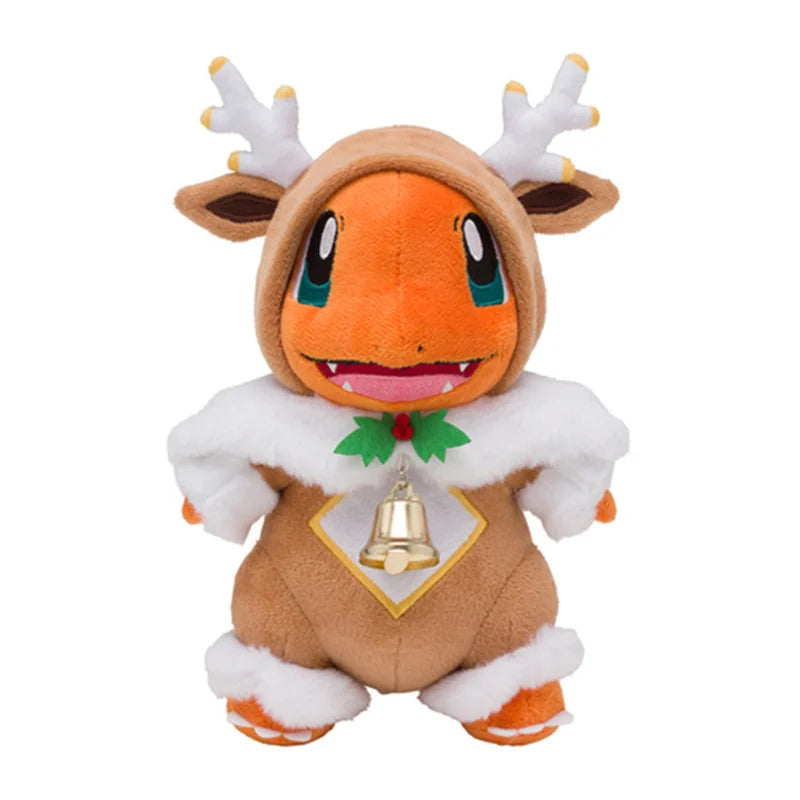 25cm Anime Charmander Plush Toys Merry Christmas Sawsbuck Poncho Charmander Stuffed Plush Toys Dolls Gifts